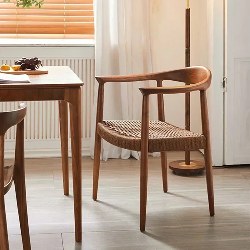 A Office Designer Dining Chair Desk Individual Armchair Makeup Computer Dining Chair Outdoor Solid Wood Meuble Furniture