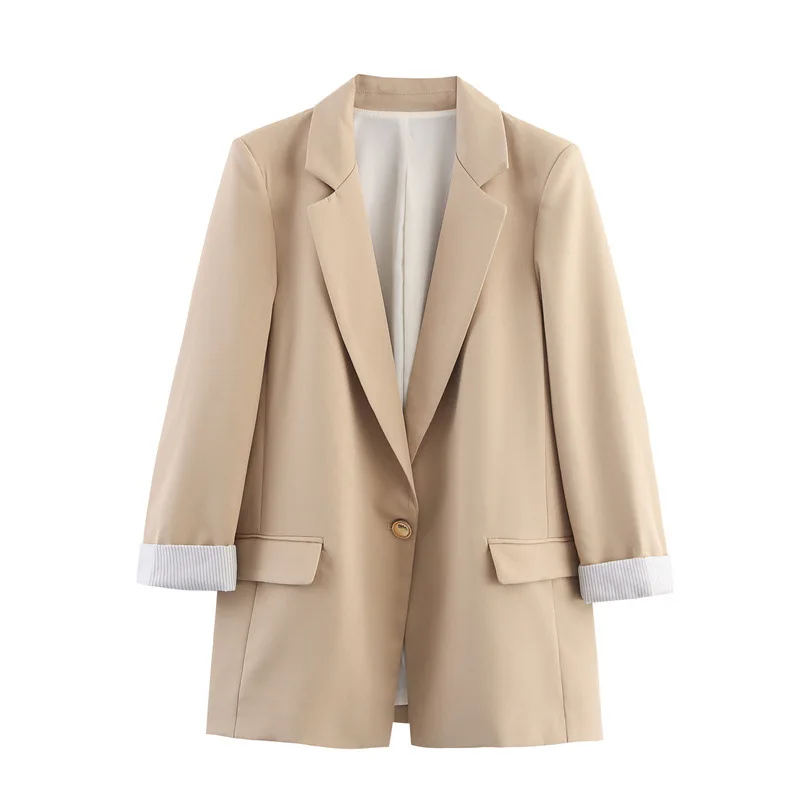 Autumn New Fashion Simple Print Cuff Blazer
