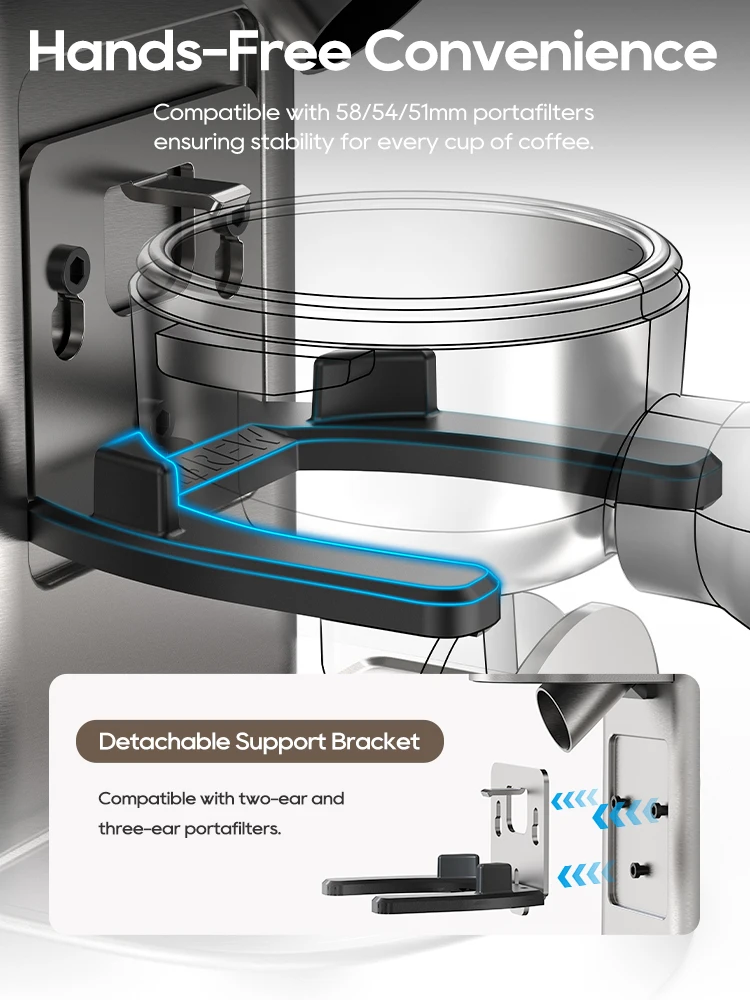مطحنة قهوة كهربائية أوتوماتيكية بمطحنة قهوة أوتوماتيكية ذات 48 ترسًا لقهوة الإسبريسو الأمريكية بالصب فوق البوب المرئي G7