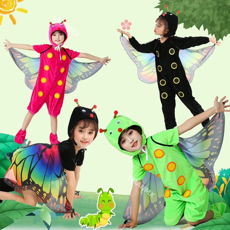 

Новый детский драматический костюм Caterpillar's Dream, сценический костюм Caterpillar to Butterfly Performance Costume