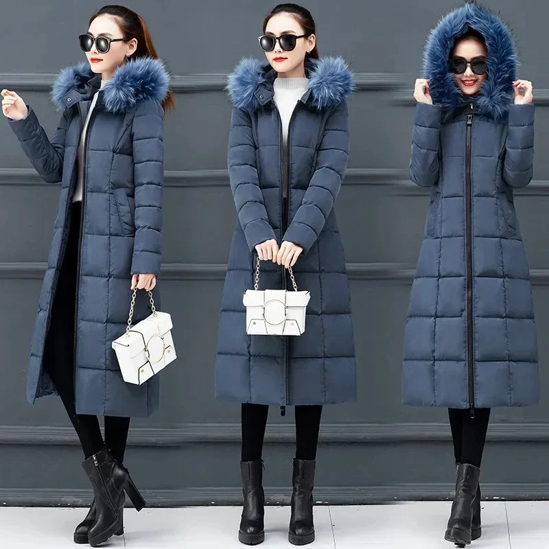 

New Winter Korean Cotton-Padded Jacket Women Long Parkas Slim Coat Casual Loose Puffer Jacket Windproof Snow Outwear