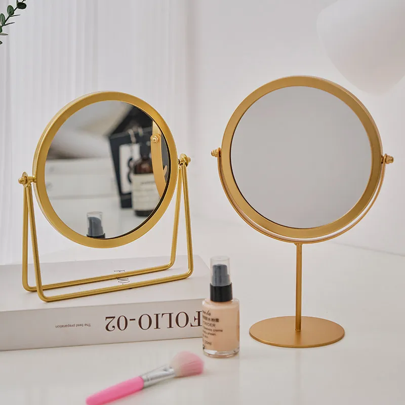 Ins Nordic Round Makeup Mirror Large Vanity Desk Mirror for Girls Dorm Home mirrors for bedroom