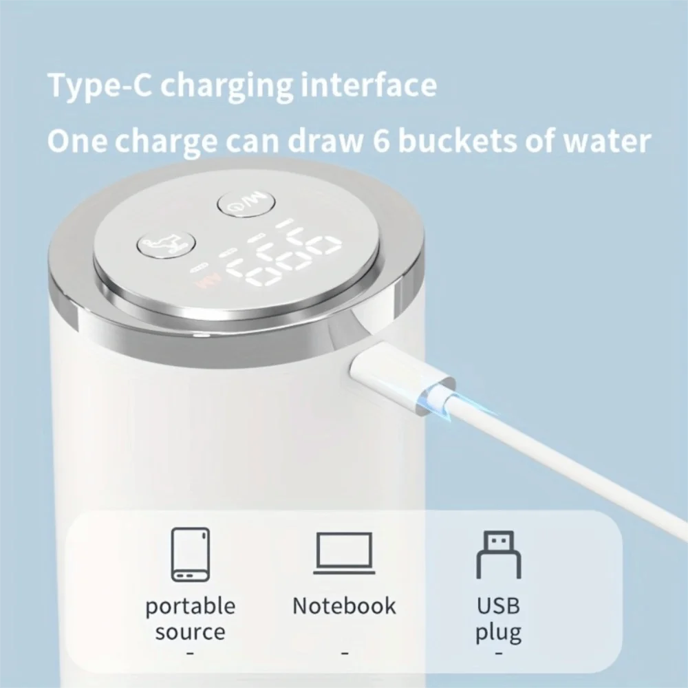 Foldable Electric Gallon Bottle Water Dispenser Long Battery Life Quantitative Water Dispenser Pump Digital Display Low Noise