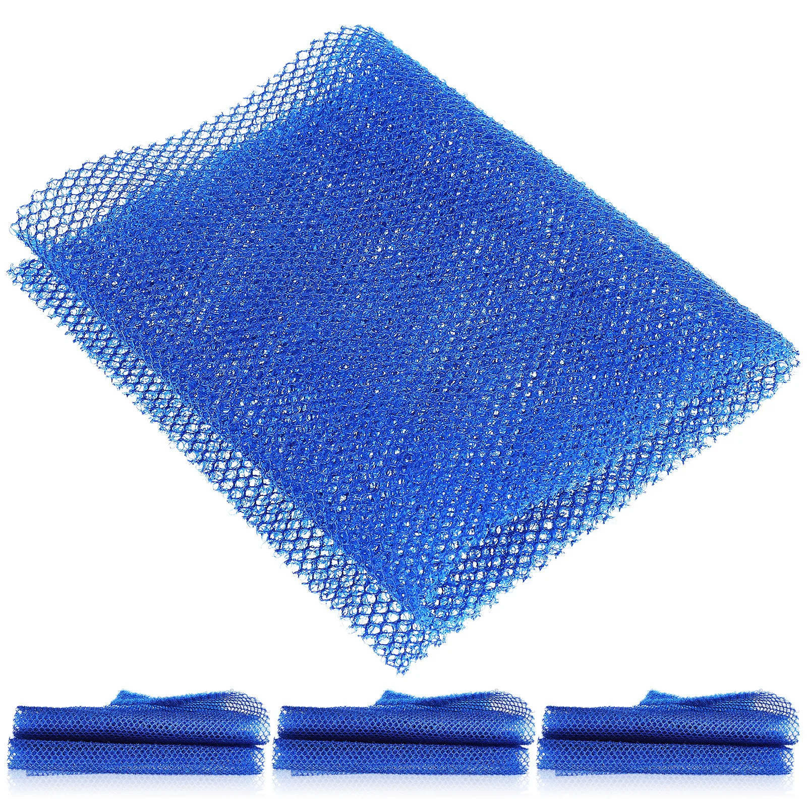 

4 pcs Exfoliating Bath Sponge African Net Sponges Body Luffas Honeycomb Mesh Nylon Material Rich Foaming Easy Clean