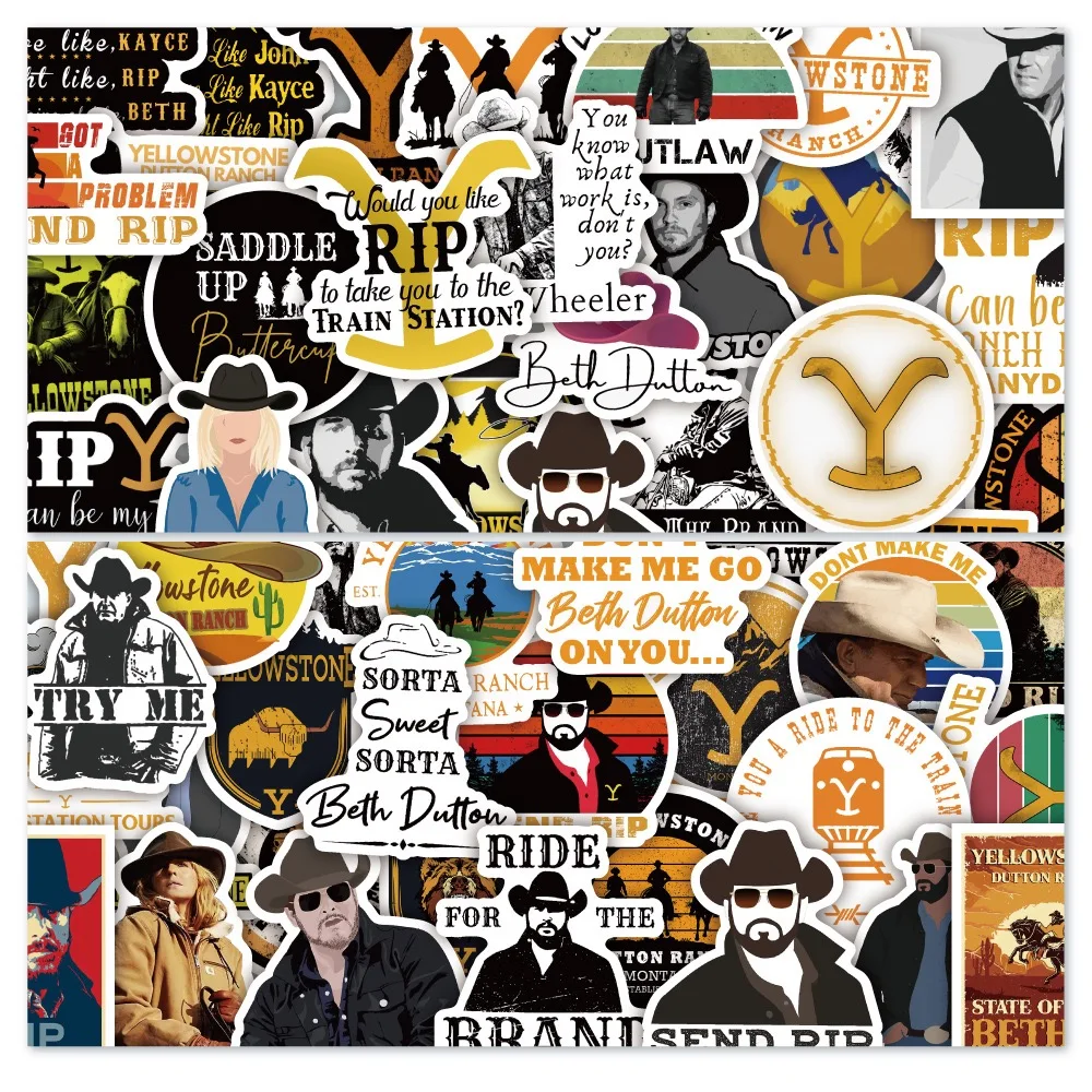 10/50Pcs Stickers Yellowstone Season Tv Show Cartoon Graffiti For Phone Luggage Laptop Diy Skateboard Car Kids Guitar