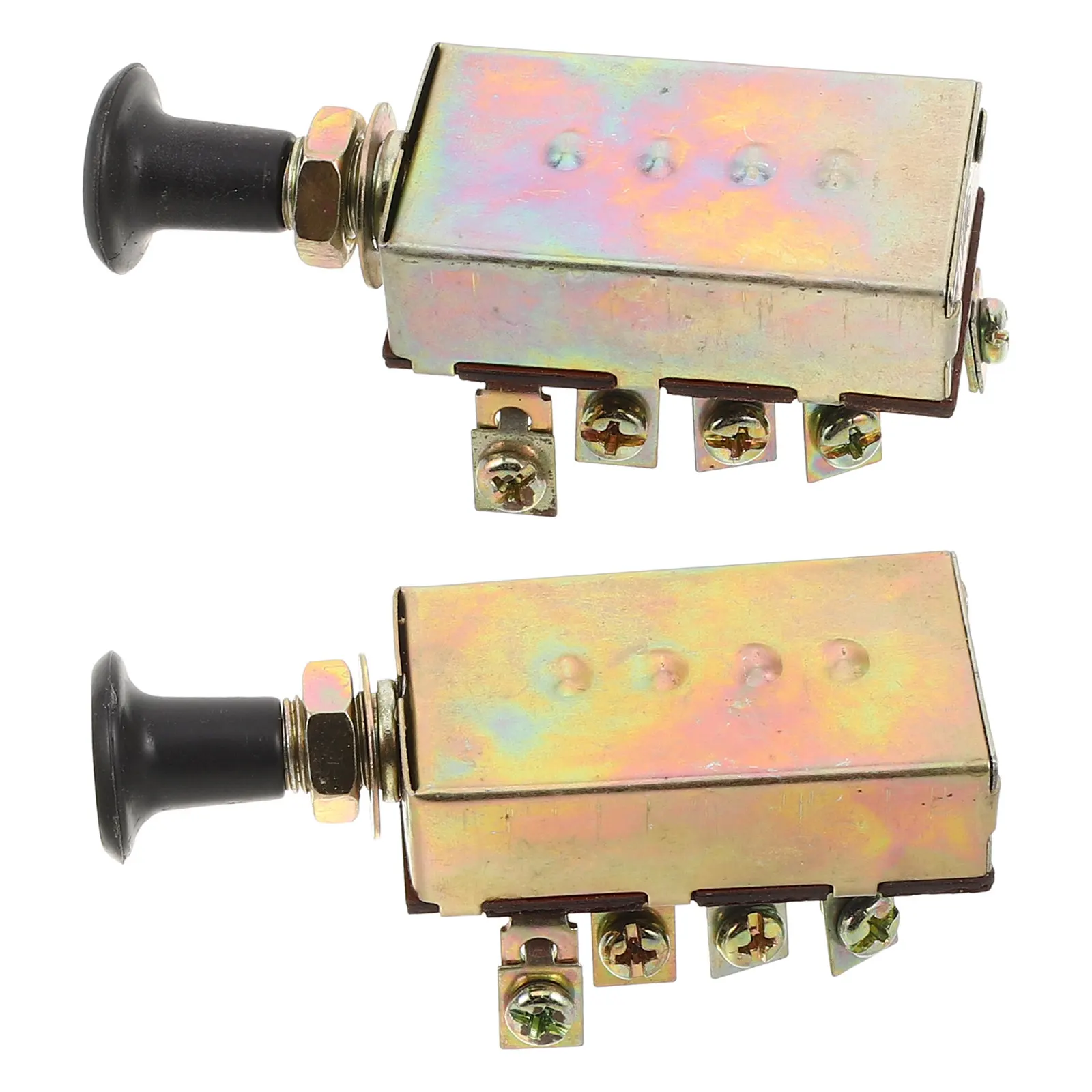 2Pcs Tractor Headlight Switch Push Pull 3-Position Horn Button Replacement for Car Truck Agricultural Vehicle Automotive