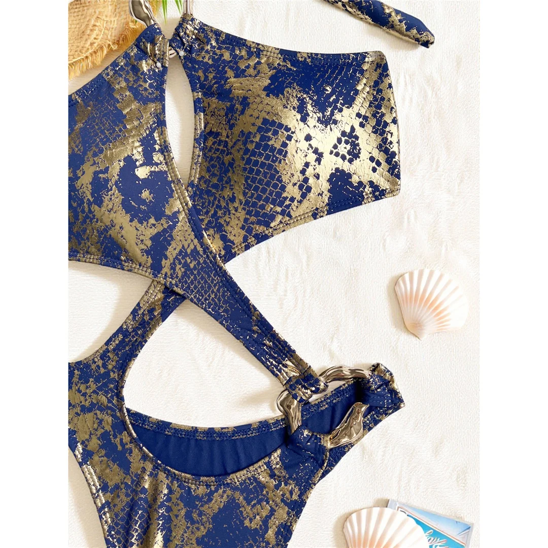 Sexy Badeanzug mit Bauchausschnitt, Leoparden- und Schlangenhautmuster, Damen-Badeanzug, einteiliger Badeanzug, Damen-Neckholder-Badeanzug mit hohem Beinausschnitt, Badebekleidung, Badeanzug V7972 – Detail 35