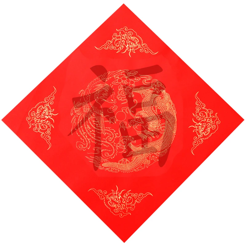 

Chinese Red Xuan Paper Chinese Spring Festival Couplets Miaohong Wannian Red Rice Paper Brush Pen Calligraphy Papier Papel China