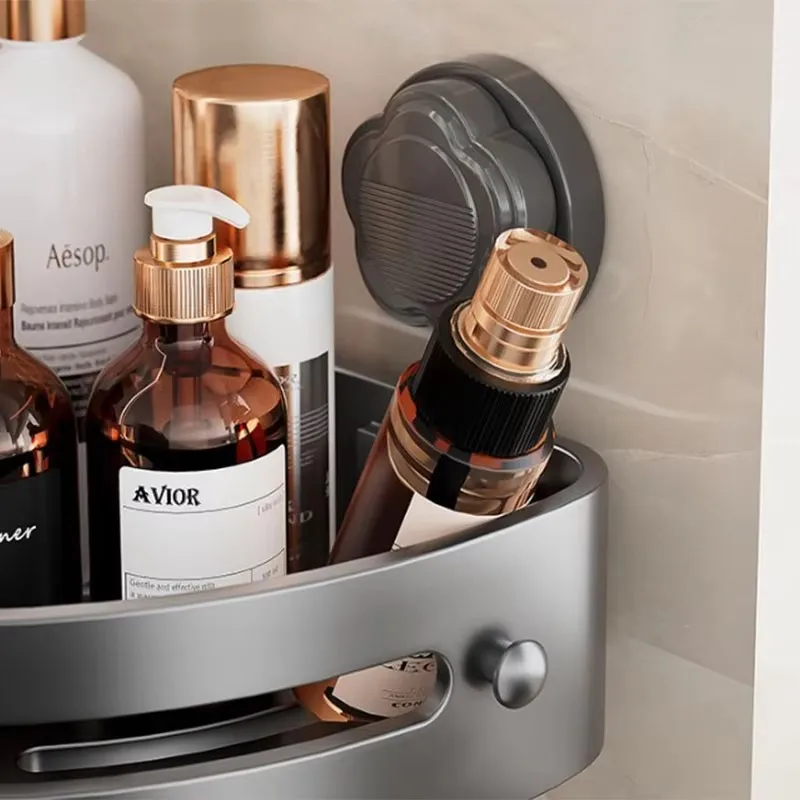 كوب شفط الحمام دون اللكم رف تخزين ثلاثي الحمام المرحاض الزاوية منشفة هلام الاستحمام تخزين الرف #6