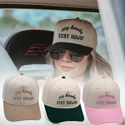 Say Howdy Stay Rowdy Vintage Trucker Hat Embroidery Two Tone Baseball Cap  Adjustable Buckle Outdoor Leisure Hat