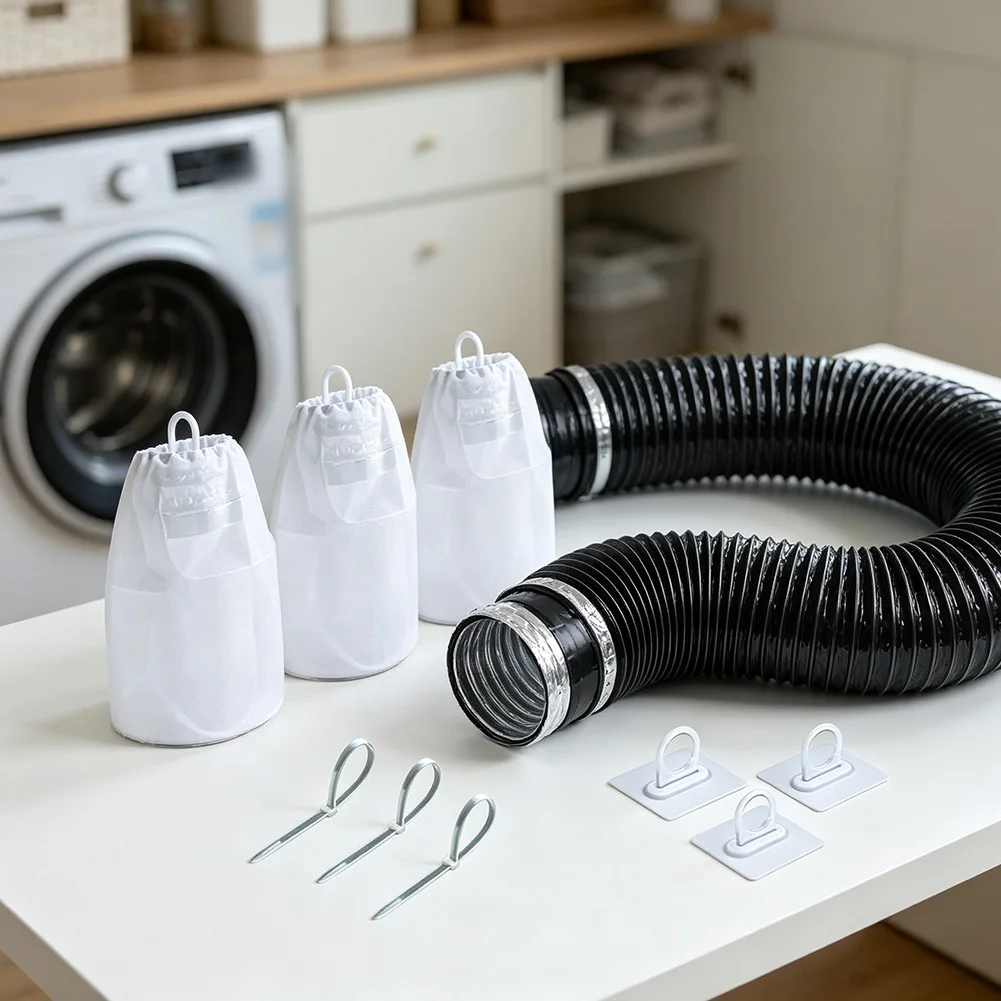 Cotton Dryer Lint Trap Filter Bag, High Efficiency Lint Bag For Ventless Clothes Dryer, Reusable Dust Collection Pouch