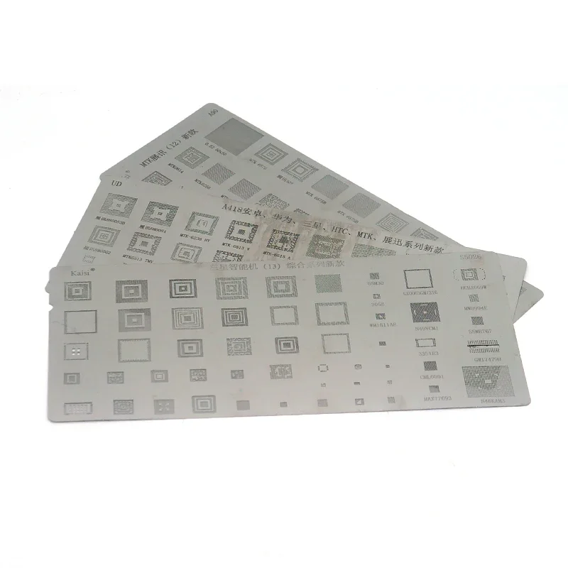 3pcs Universal BGA Stencils for Samsung HTC Huawei Android MTK Directly Heated BGA Reballing Stencils Kit Template