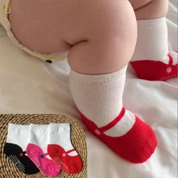 Chaussettes antidérapantes pour bébé, 3 paires/lot, nouvelles chaussettes décontractées pour filles