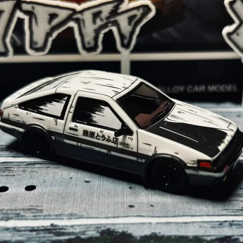 In Stock new Timemicro 1/64 Ae86 Rx-7 Initial D Manga Color Scheme Die-Cast Alloy Collection Decorations Ornaments Model Car Toy