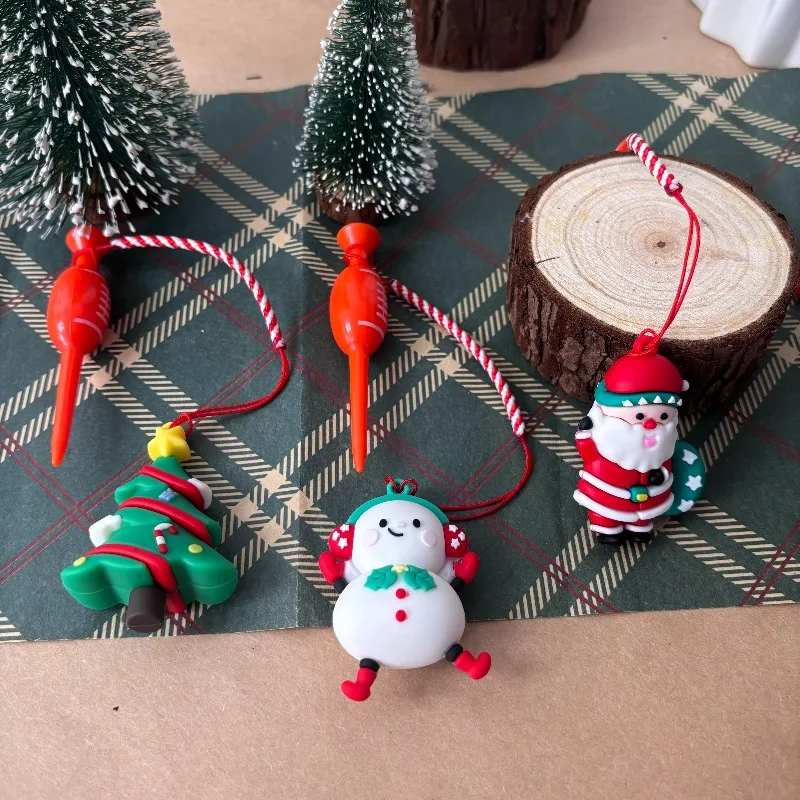 Christmas Themed Funny Golf Tees, 83mm Cartoon Soft Rubber Shaped Golf Tee, Holiday Golf Gift Hanging Ornament