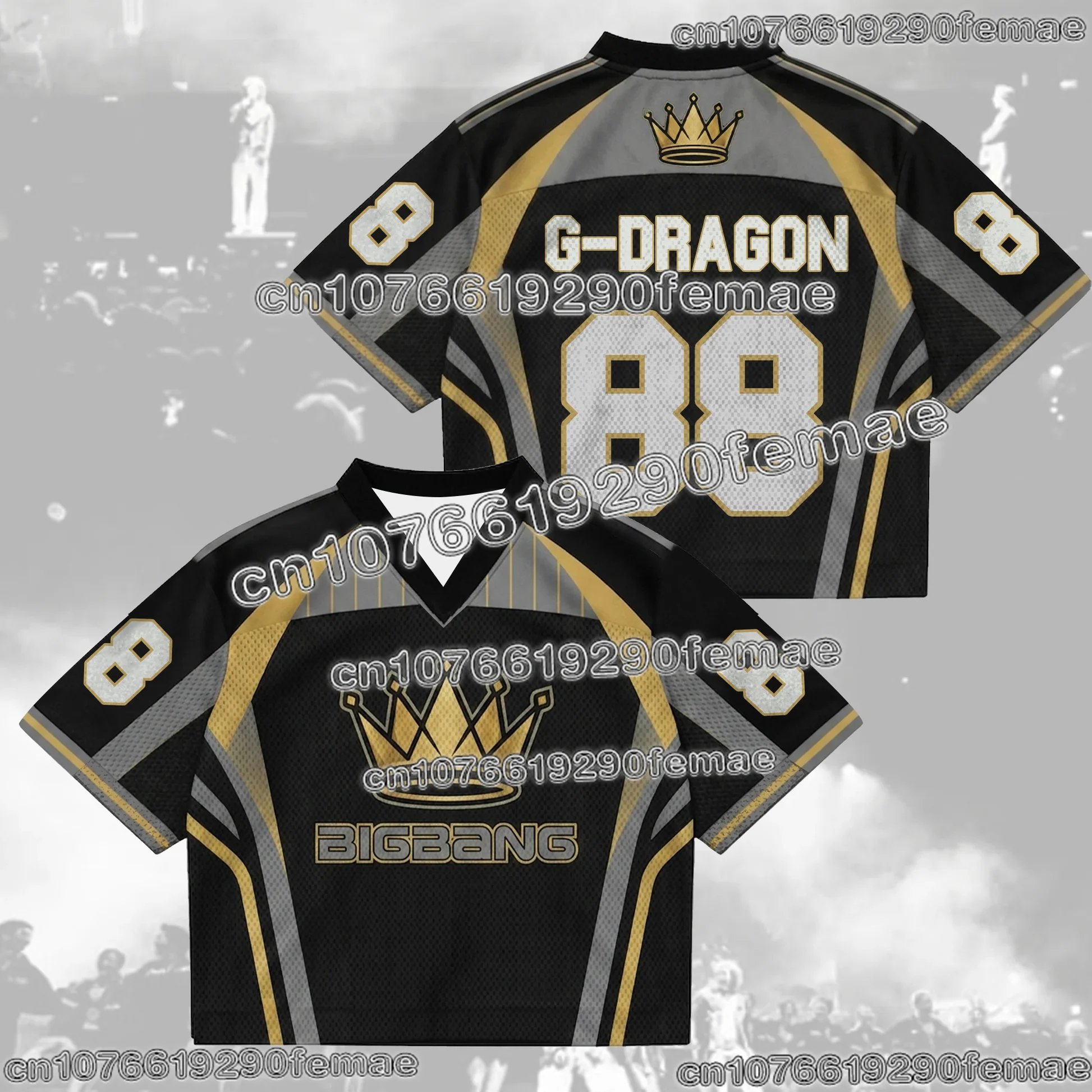 2026 Hot Sale BIGBANG Concert Style Fan Jersey Shirt G-Dragon Taeyang The Throne Collection T Shirt Casual Wear Men Women Kids