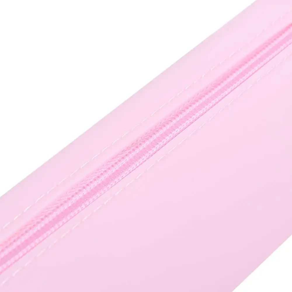 Portable Silicone Pen Bag with Zipper Large Capacity Pencil Case Multi-function Waterproof Cosmetics Storage Bag Student