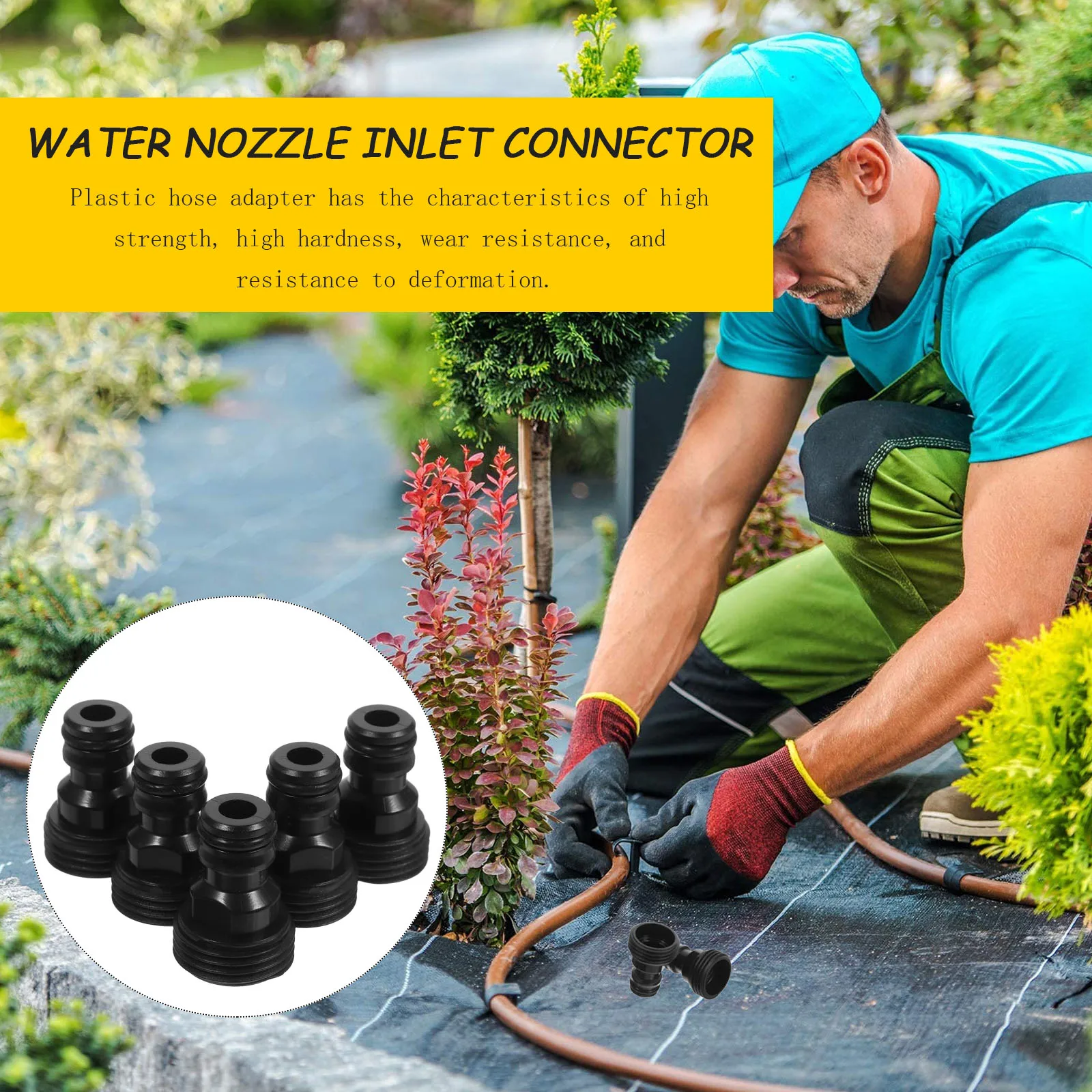 

5 Pcs Quick Disconnect Water Hose Fittings Faucet Adapter Durable High Strength Washer Hose Coupler Garden Fittings