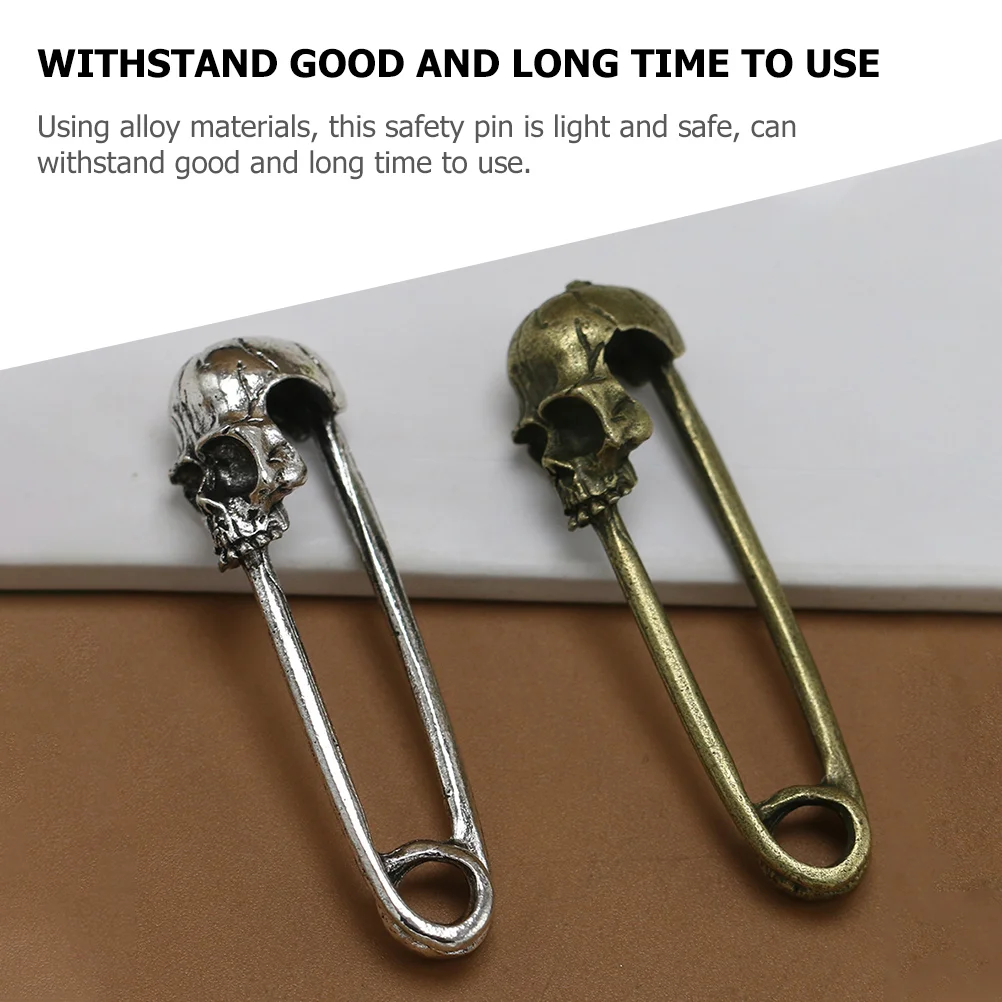 

20 Pcs Skull Brooch Pin Gothic Safety Alloy Decorative Clothing Supplies Quilting Lasting Use For Dress Bag Scarf