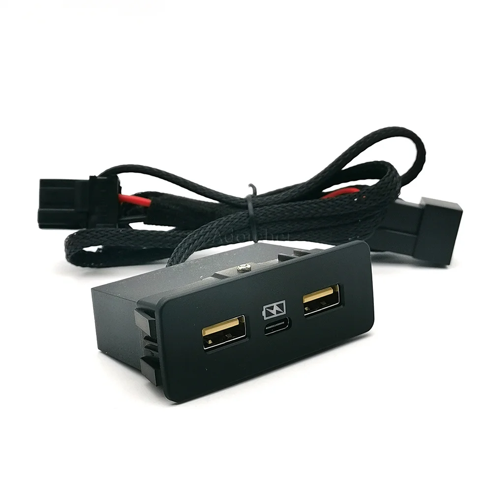 1PC Fit For Honda CRV Civic Accord Car Dual QC3.0 USB Single Type C PD Three-port Fast Phone Charger Accessories view 5