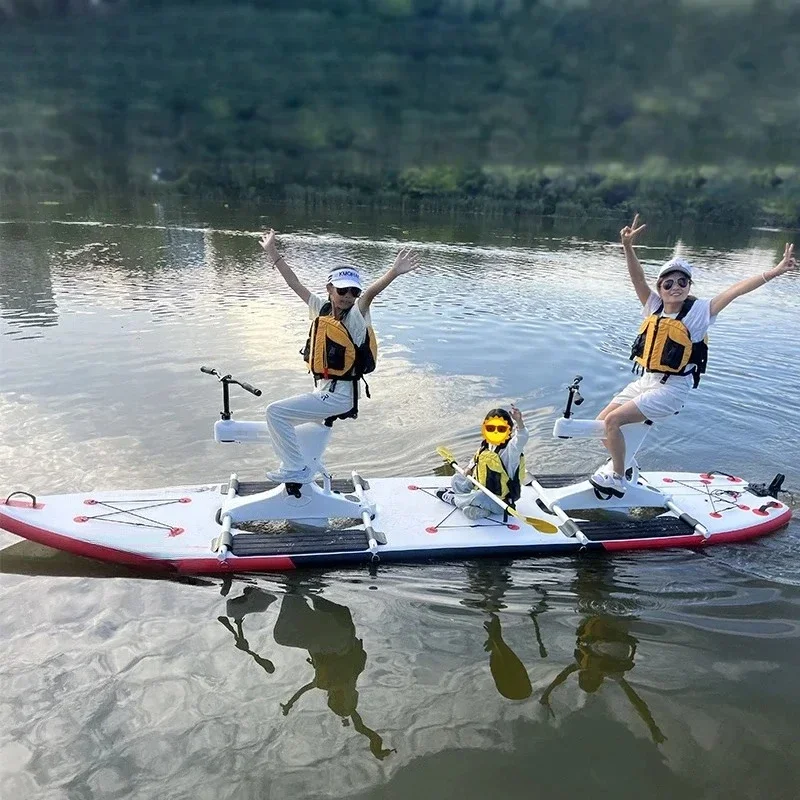 exquisite craftsmanship great value for money Custom made High Quality Sea Inflatable water bike with flat SUP pontoons
