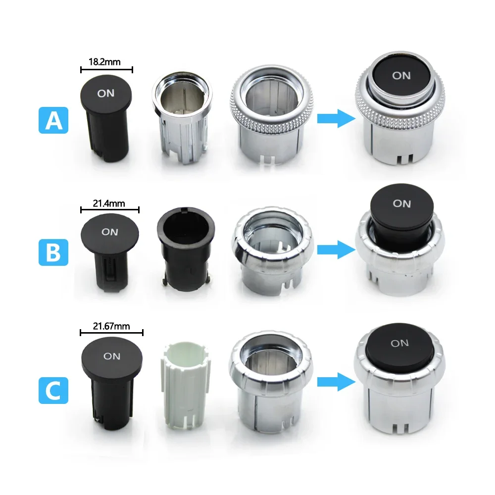 For Benz A C E GLK GLA ML GL CLS W176 W246 W156 W204 W166 W218 3PCS Car Console Radio CD Player Buttons ON Switch Cap Knob Cover