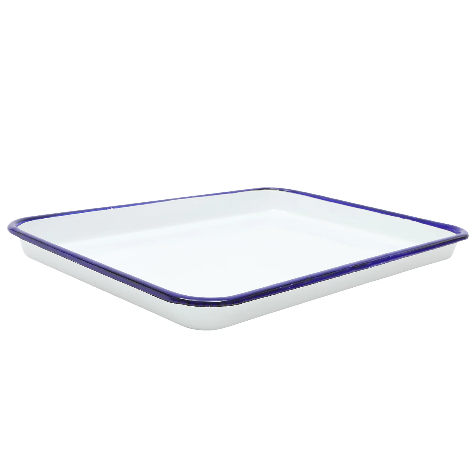 Oblong Enamel Baking Pan Roasting Multi-functional Tray Rectangle Trays Non-stick Food