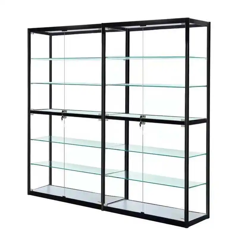 Armário de vidro bloqueável com luz LED, Vitrine de alumínio, Alto Boutique Model Toy, Personalizado, Moda barata