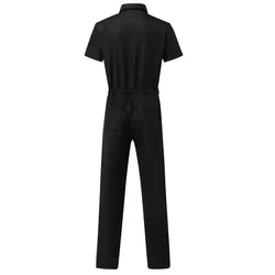 Men Bodysuit Comfortable Men's Mechanic Jumpsuit Coverall Adjustable Waist Belt Included Lightweight Cotton Blend