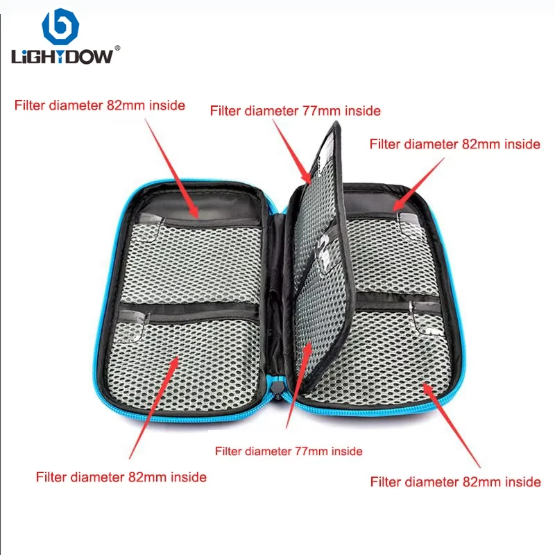 Lightdow Protector Camera Lens Filter Pouch Portable Filters Case Bags Dustproof for 49mm-82mm ND UV CPL FLD Camera Lens Filter