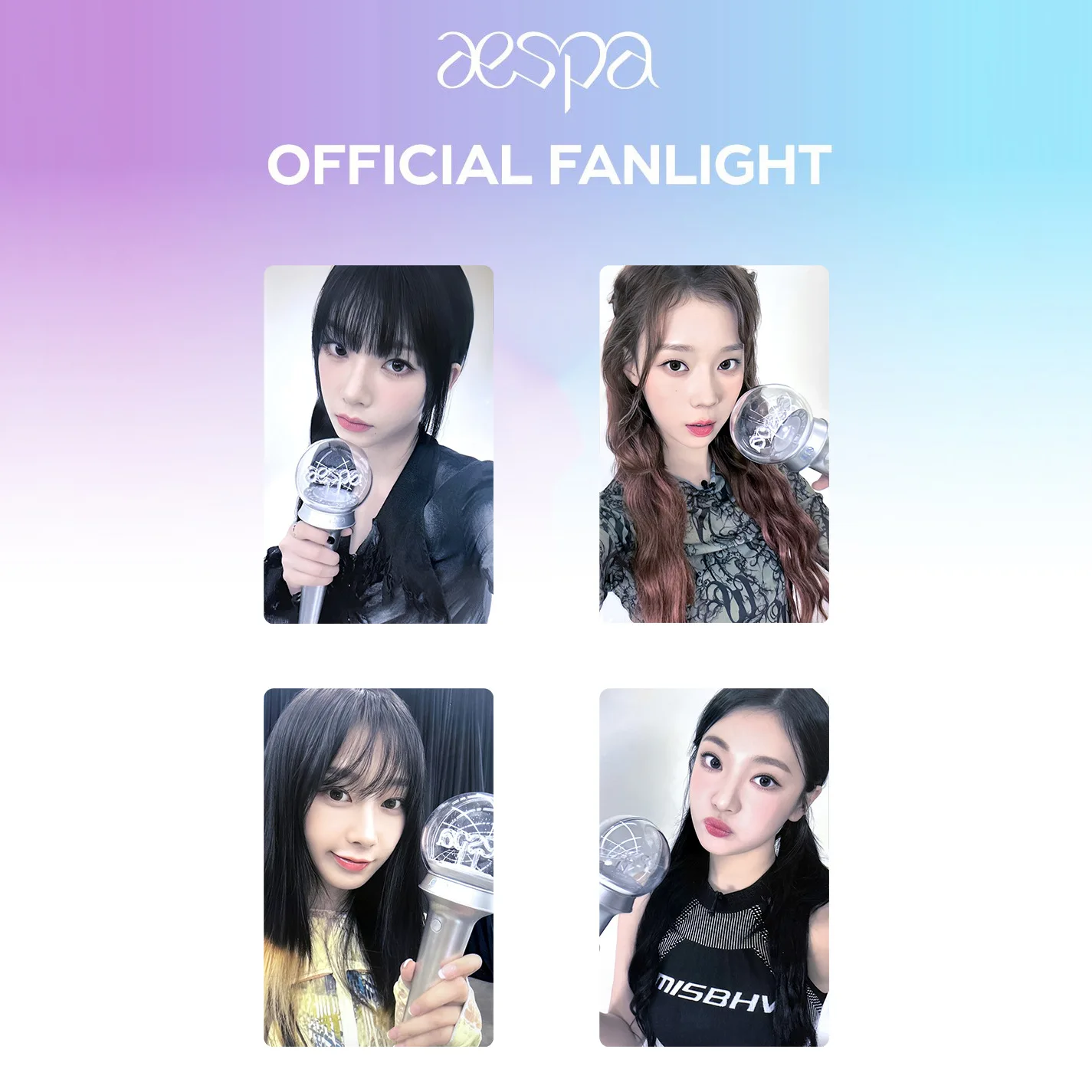 Aespa Lightstick 2.0 Fluorescent Stick Card Support Stick Card Liu Zhimin Jin Dongdong Ning Yizhuo Gisele