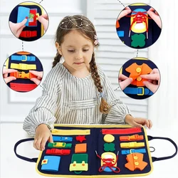 Kids Montessori Suitcase Toys Educational Learning Buckle Training Essential Baby Busy Board Sensory Intelligence Developing