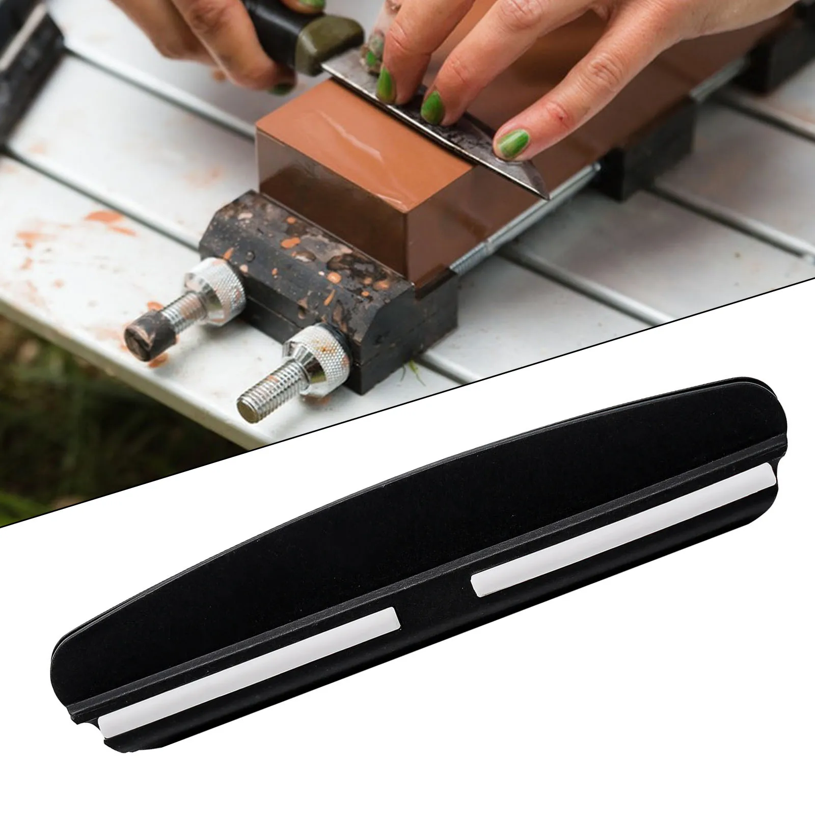 1PC Sharpening Stone Knives Ceramic Sharpener Stone Professional Grindstone Set Wood Base Angle Guide Polishing Set