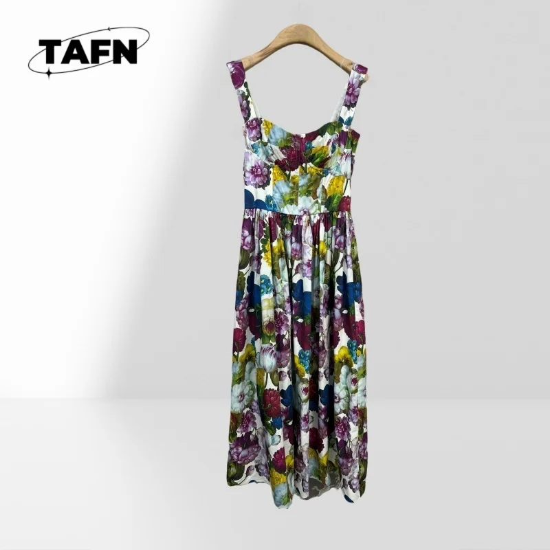 

Summer New Flower Umbrella-Shaped Dress Classic Retro Cashmere Dress – Perfect for Spring and Summer Fashion AE1901
