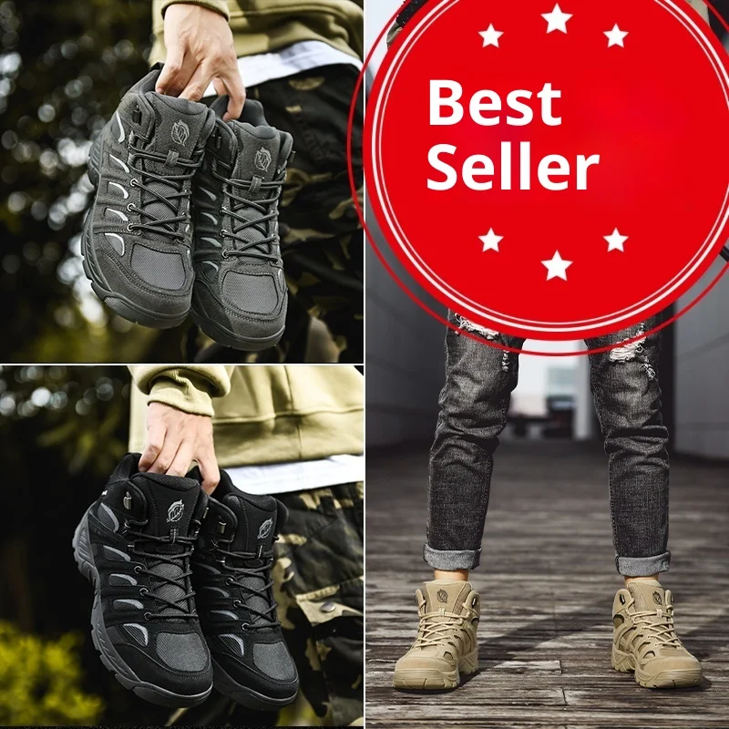 

2025 New Autumn Men'S Outdoor Shoes Men'S Work Safety Shoes Casual Hiking Shoes Height Increasing And Wear-Resistant 39-47