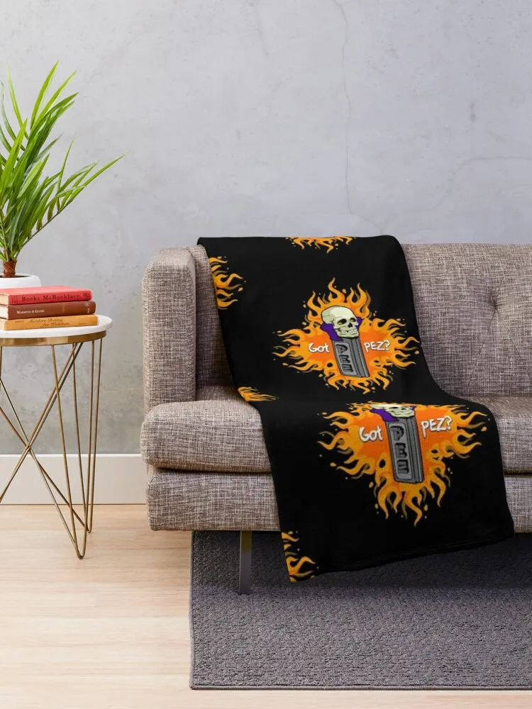 Got PEZ Skull on Fire Throw Blanket Blankets Sofas Of Decoration Extra Large Throw For Decorative Sofa decorative Blankets