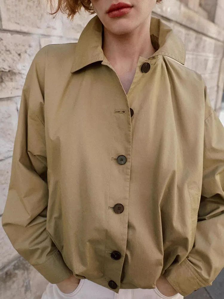 Spring New Arrival Women's Casual Long Sleeve Turn-down Collar Commute Bubble Sleeve Jacket Versatile Short Outerwear