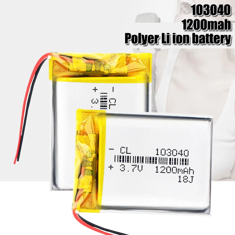 Rechargeable 1200mAh Li-Po Battery 103040 li-ion Lipo cells Lithium Li-Po Polymer Battery For MP3 MP4 DVD GPS Bluetooth Headset