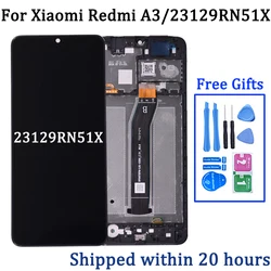 100% Test A3 Display Screen For Xiaomi Redmi A3 23129RN51X LCD Display Touch Screen Digitizer Assembly Replacement