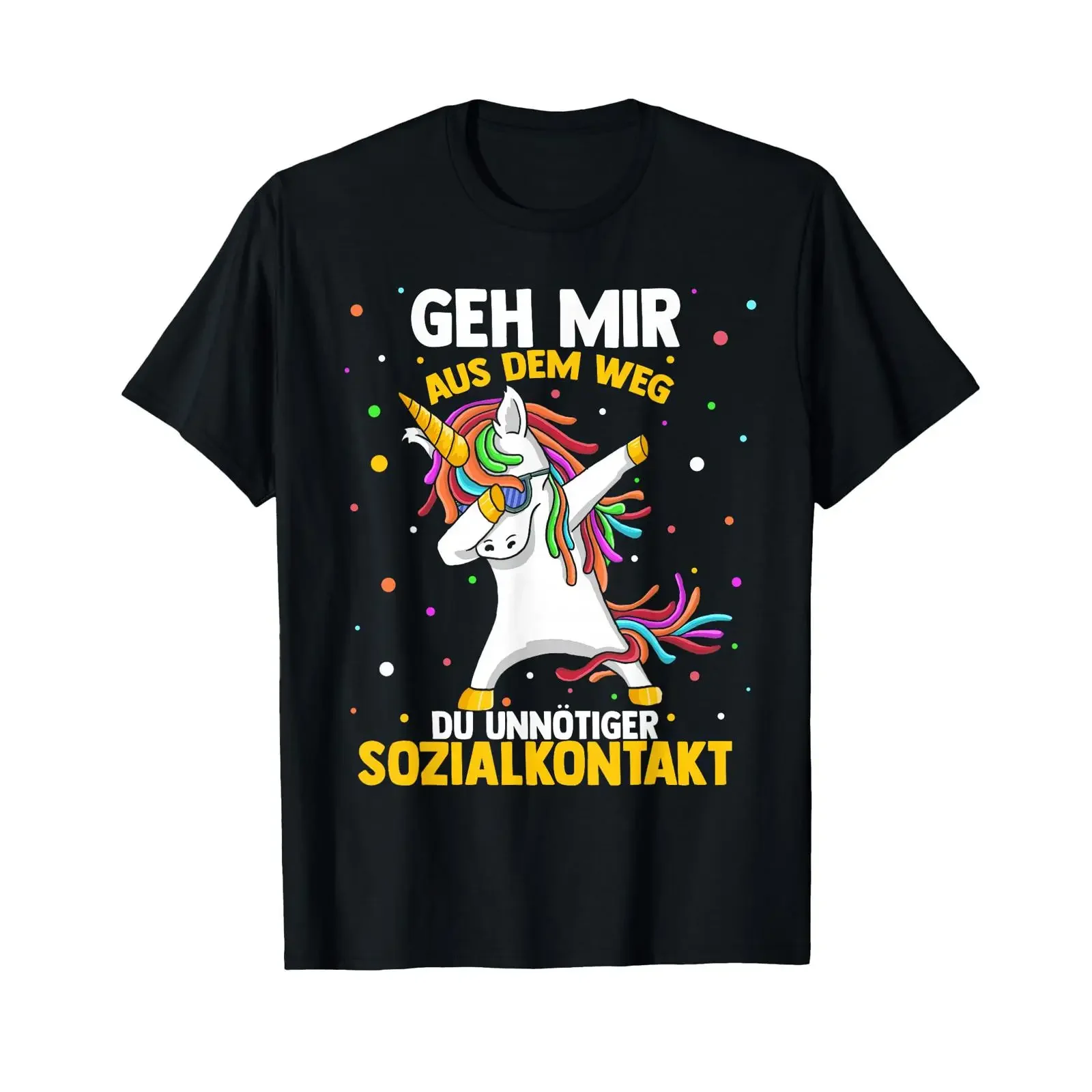 Get out of my way you unnecessary social contact unicorn T shirt vintage Washed Slightly Soft Versatile graphic homme