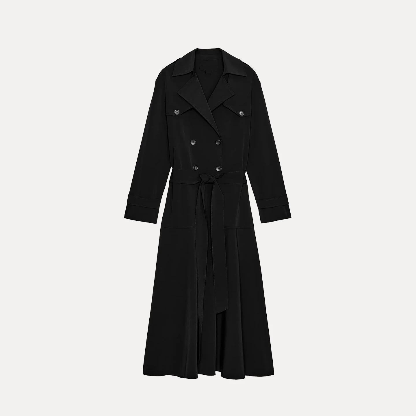 Z 2025 Winter Faionable Ele Windbreaker Sle Midi Dr Long Sve Button Closure Loose Fit Daily Wear Ladies Dr