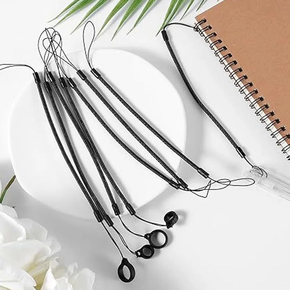 8pcs Lightweight Elastic Pen Lanyard Retractable Coil Stylus Tether Practical Pen Leash Touchscreen