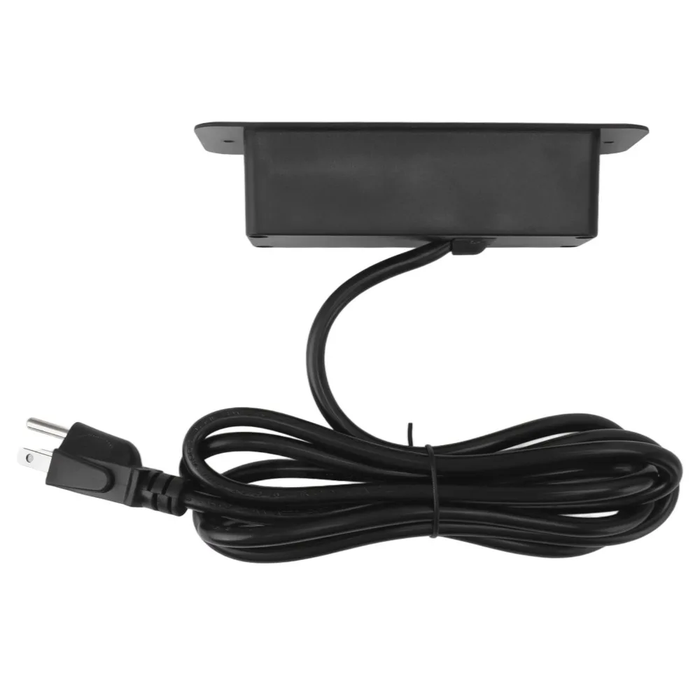 Multiple Outlets USB-C Recessed Power Strip Built-In Black Desk Power Table Power Strip Office