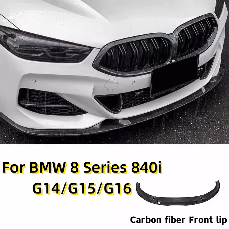 

Передняя губа из углеродного волокна для BMW 8 серии 840i G14 G15 G16 2019-2022, Модифицированная Автомобильная маленькая объемная Передняя лопата, автомобильные аксессуары