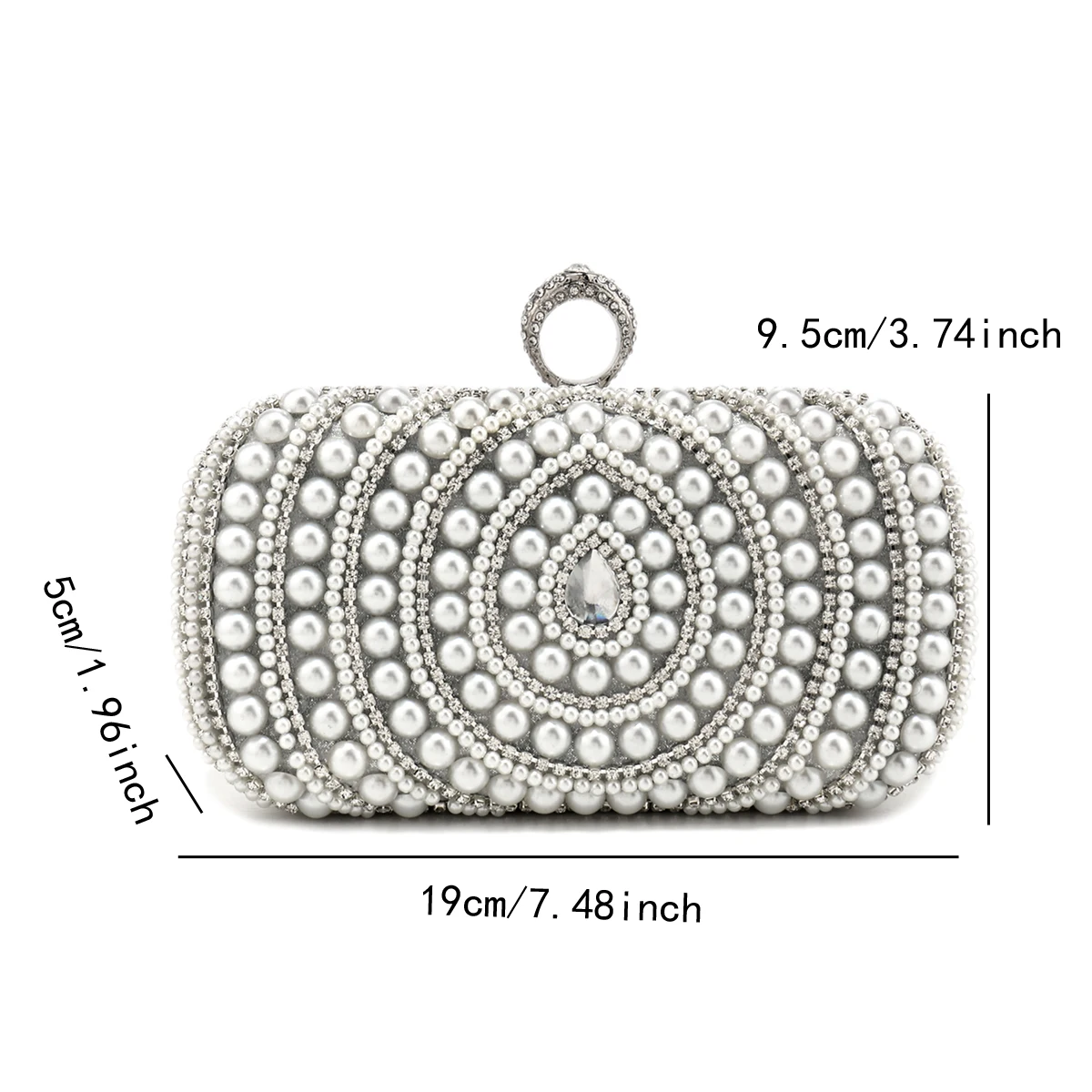 Beading Wedding Clutch Evening Bags Rhinestones Pearl Handbags With Chain Shoulder Metal Party Purse Diamonds Holder