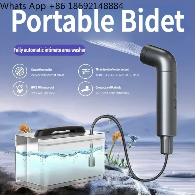 Portable Electric Cleaning Toilet 5L Water Hose/Tank for Travel & Camping Latest Personal Hygiene Shower System