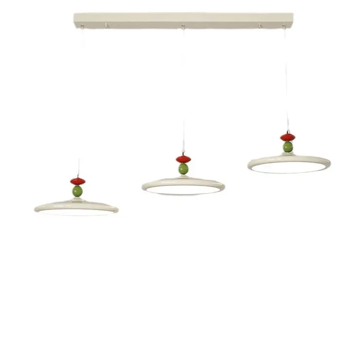 New flying saucer French cream wind three heads, table light modern simplicity, creative eye protection light