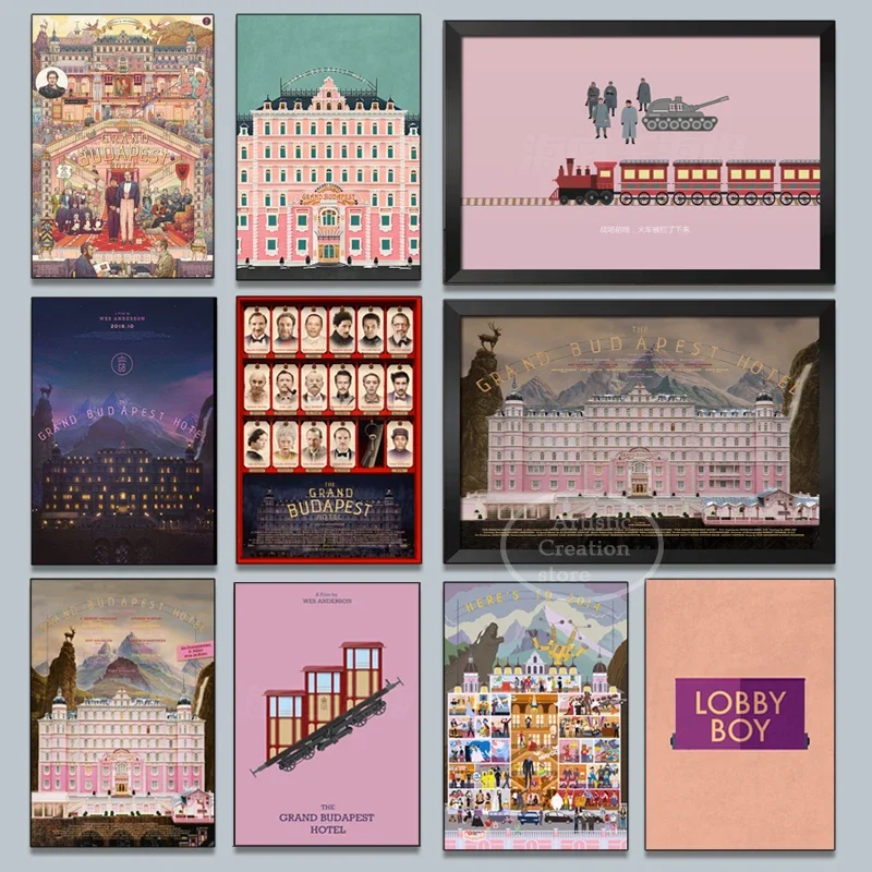 The Grand Budapest Hotel Movie Poster Workart Canvas Paintings and HD Prints Wall Art Pictures for Living Room Club Home Decor