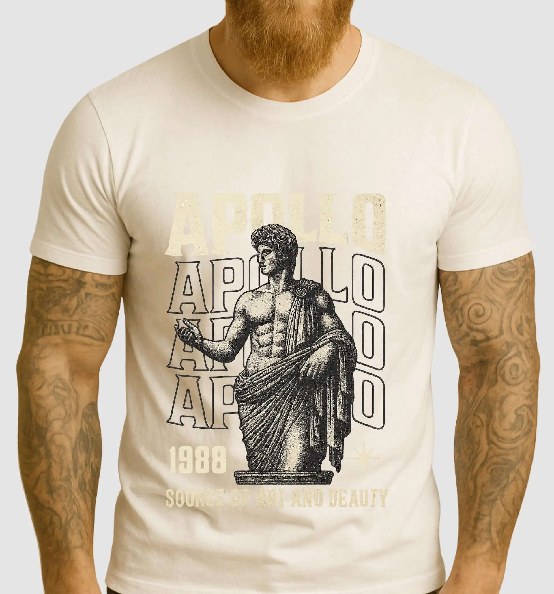 أفضل بيع موضة جديدة أبولو اليونانية تمثال الله قميص الفن الكلاسيكي الجمالية المحملة الأساطير الجمال القديمة تي شيرت هدية #2