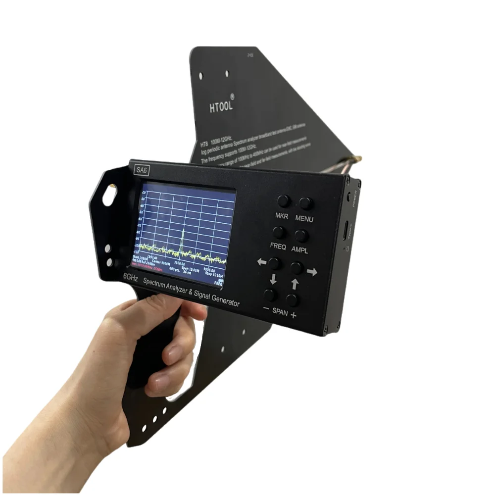 Imagem -03 - Htotol Ht8 Uwb Uhf Log Antena Periódica 100mhz12ghz Passiva Direcional Pcb Antena Portátil 50o7-12dbi Alto Ganho Sma Macho